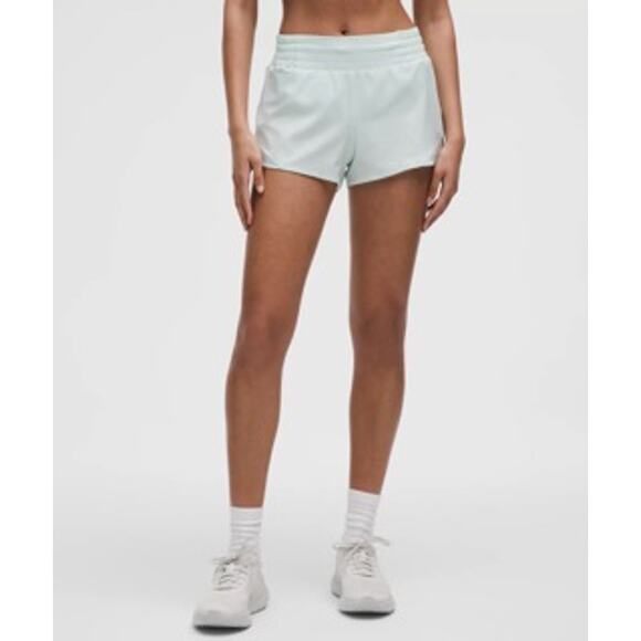 Lululemon Hotty Hot High Rise Short 2.5" Lined Size 8 PWBE Powder Blue - Picture 1 of 6